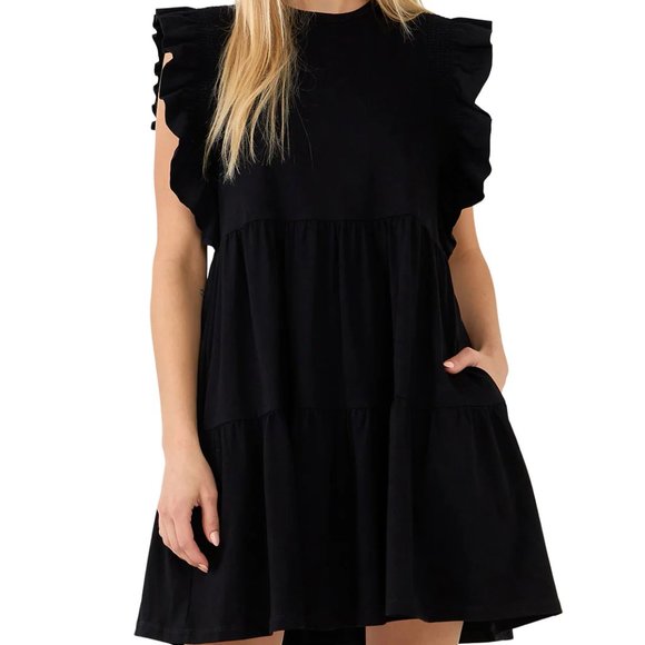 English Factory Dresses & Skirts - English Factory Knit Ruffle Mini Dress